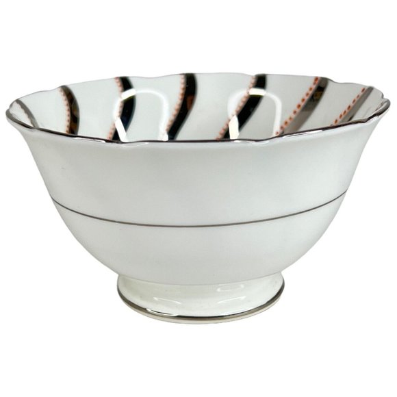 Paragon TeaCup And Saucer Stripe Orange Silver Floral By Appt Double Warrant VTG - Picture 9 of 16